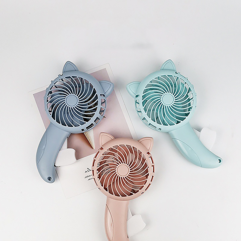 Jinleiou Mini Ventilator Stille Natuurlijke Wind Schattige Cartoon Kat Vorm Kantoor Zak Handpers Ventilator Voor Dagelijks Gebruik_voghion.com