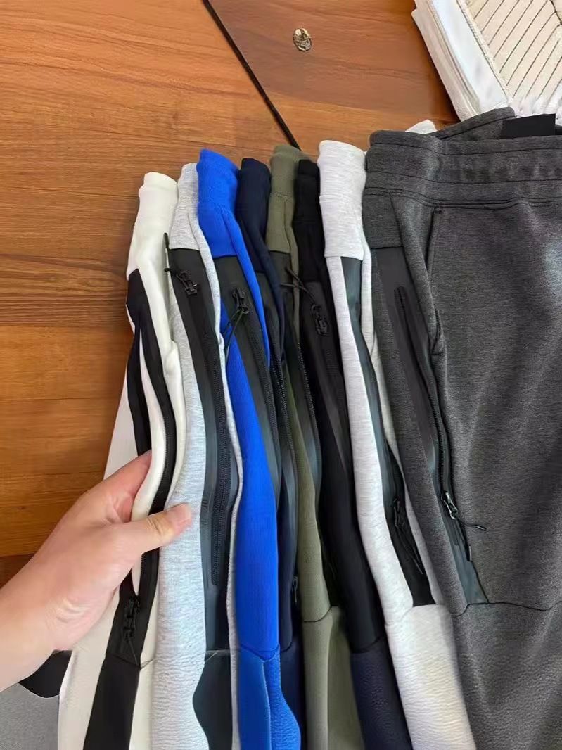 Men's Spring And Autumn New Stitching Sweatpants Air Layer Cotton Sports Casual Pants_voghion.com