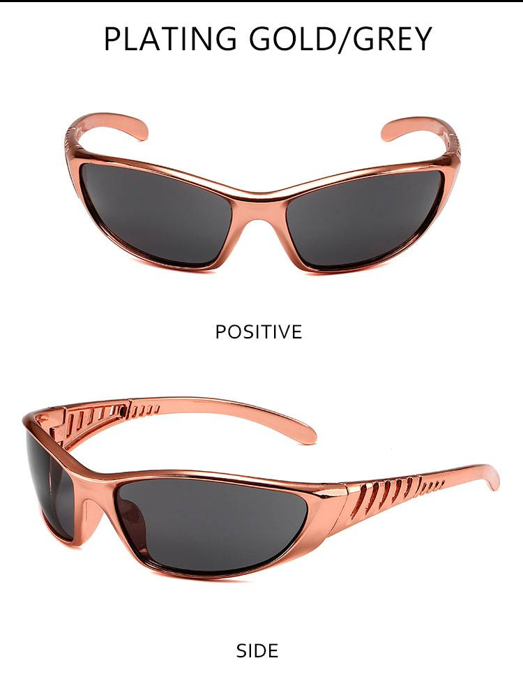 Y2K Silver Sunglasses Colorful Skeleton Glasses Futuristic Technological Sense Spicy Girl Net Red Sunglasses Cycling Glasses_voghion.com