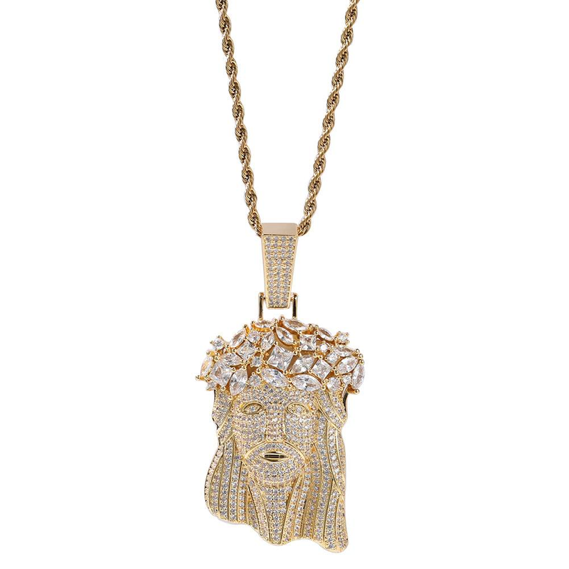 Hip hop pure copper inlaid with diamonds for men's personalized character pendant_voghion.com