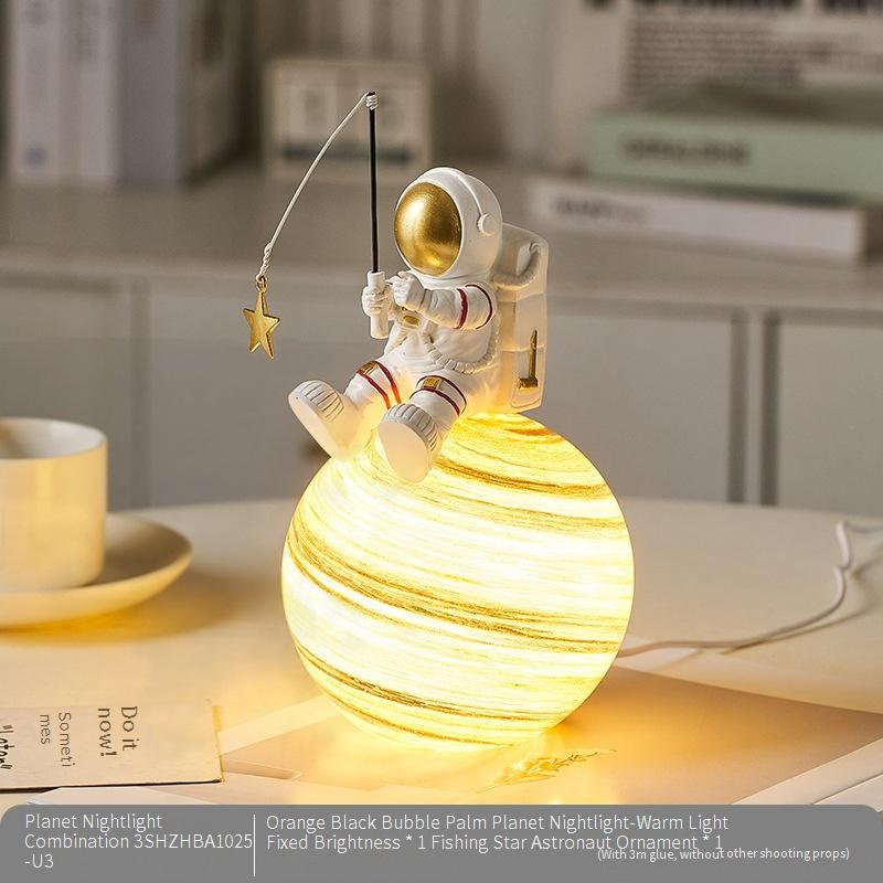 Domácí dekorace, kreslený astronaut, dárková lampa, praktické stolní ozdoby, ložnice, noční stolek, dekorace dětského pokoje, dárek k nastěhování_voghion.com