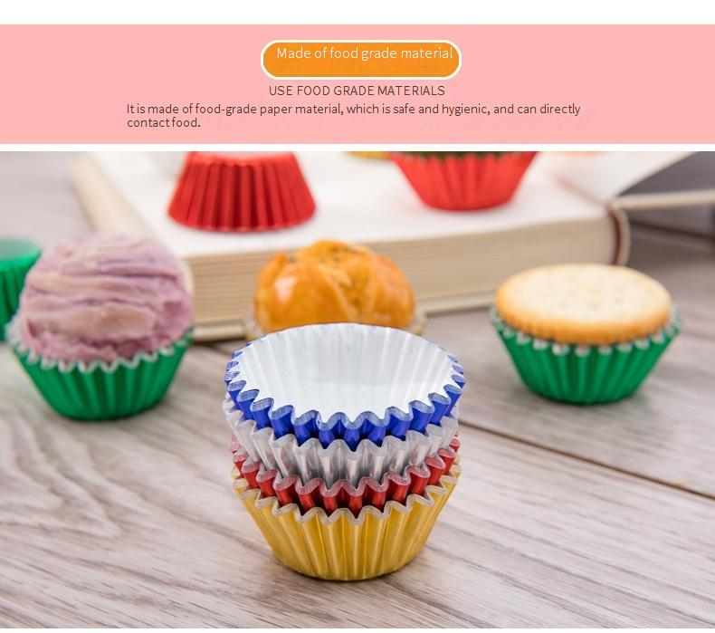 Easter‘s Day Bakeware Cake Paper Tray Cup Cake Paper Cup Gold And Silver Thick Aluminum Foil Oil Proof Snow Cookie Paper Baking Muffin Cup_voghion.com