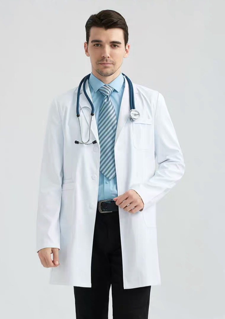 Dámské oděvy střední a krátké proti vráskám bílý plášť s dlouhým rukávem ústní nemocnice lékařská kosmetika pracovní oděvy s krátkým rukávem_voghion.com