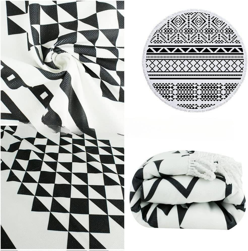 Round Microfiber Beach Towel - Thick & Super Absorbent For Hotels, Travel & Swimming (Portable, Quick Dry, Small Batch Orders Available)_voghion.com