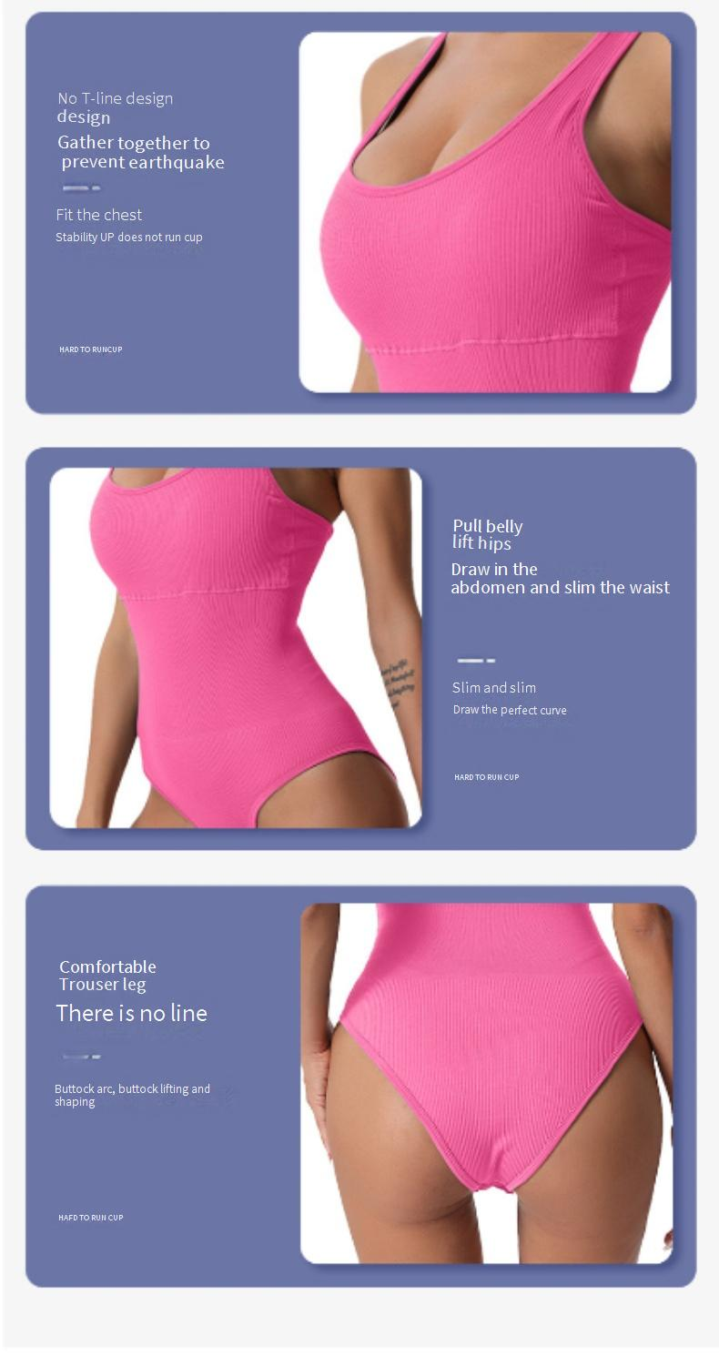 Vêtements pour femmes, une pièce tricotée sans couture, sexy, côtelée, moulante, sans manches, col carré, gilet avec coussinet de poitrine, vêtements de yoga et de fitness_voghion.com