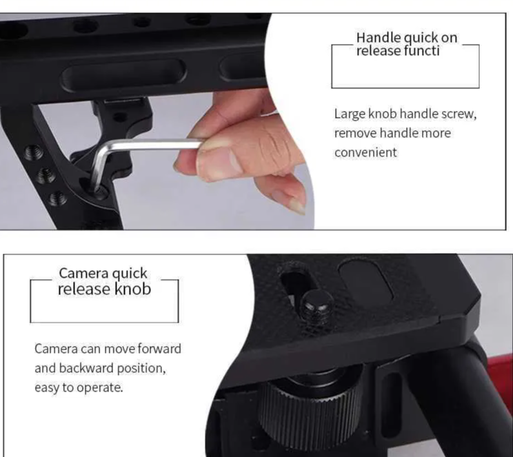 Stabilisaatorid A7 video stabilisaatori kaamera puuri käepide Dsrl puurimisplatvorm GH4 A6300 A6500 A7S A7R A7Rii A7Sii filmipuuride jaoks_voghion.com