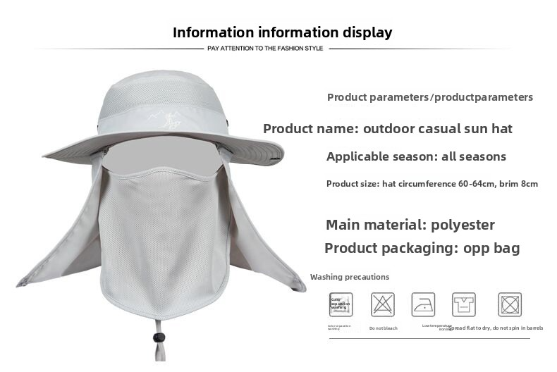Cappello da sole da uomo e da donna con protezione per il viso - Protezione UV UPF 50+, asciugatura rapida e traspirante per escursionismo/pesca/campeggio_voghion.com