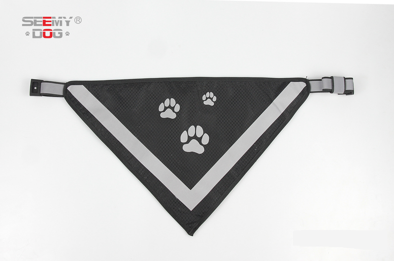 Pet Products Reflecterende sjaal voor huisdieren, hoge zichtbaarheid, verstelbare elastische halsband met drukknoopsluiting, regenboog reflecterende strepen, veilige zachte polyesterstof_voghion.com
