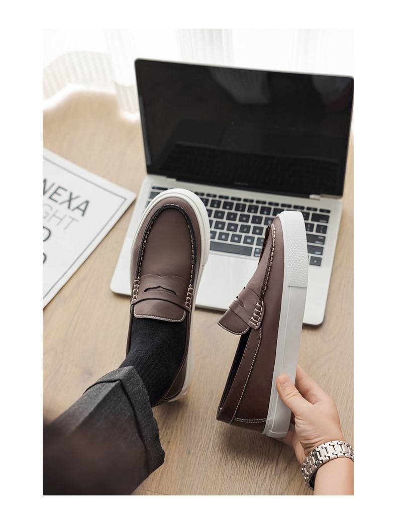 Sommer-Loafer, britische Freizeitschuhe, Herren-Lederschuhe, Bean-Schuhe, Schnürschuhe, im Internet bekannte und beliebte Herrenschuhe_voghion.com