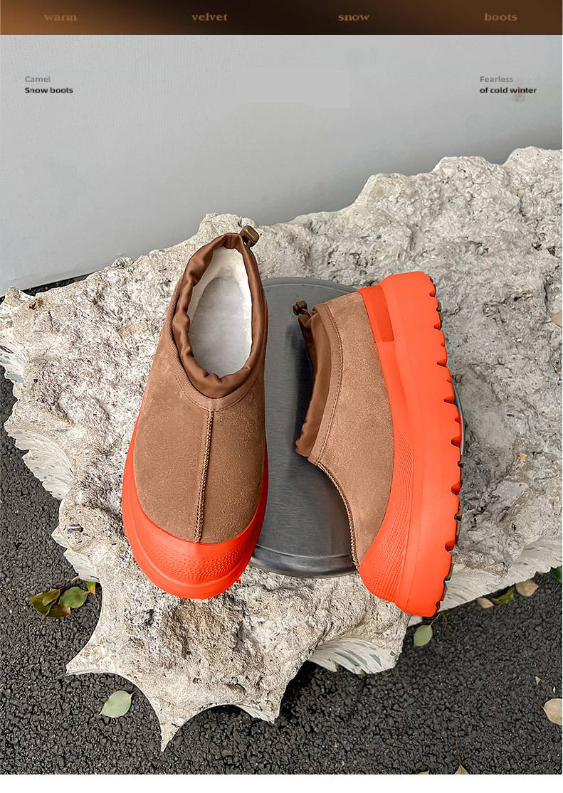 Herrenschuhe Trendy Fashion Internet Celebrity Schneestiefel im gleichen Stil Nordosten Plus Samtverdickte Schneebaumwollschuhe Echtes Leder Arbeitsschuhe_voghion.com