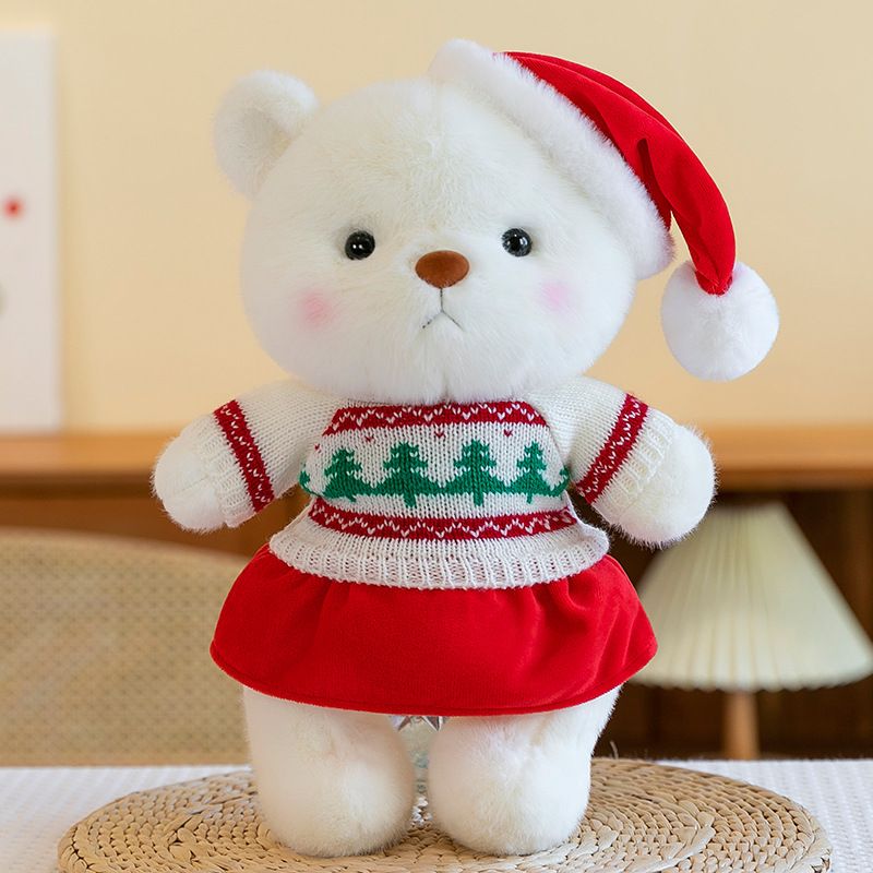 Movable Joint Christmas Teddy Bear Plush Toy - 30cm Soft Stuffed Animal Doll With Sweater/Cape/Scarf Outfits, Perfect Gift For Kids & Couples_voghion.com
