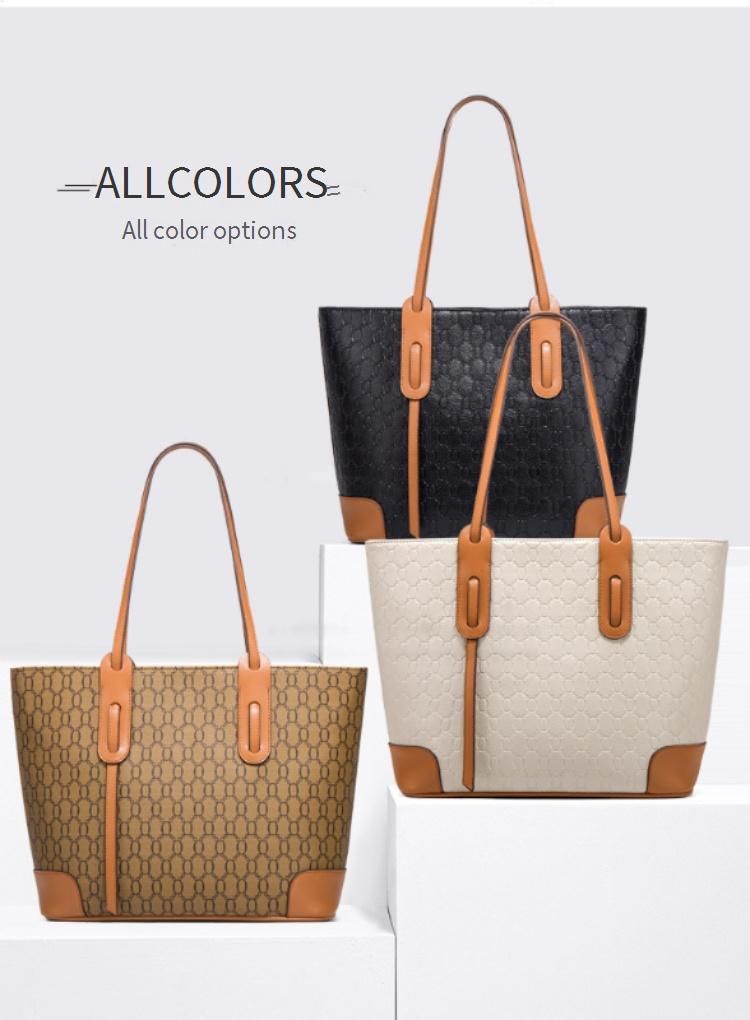 Elegante borsa tote vintage da donna - spaziosa borsa a tracolla in pelle PU con stampa floreale e scomparti multipli_voghion.com