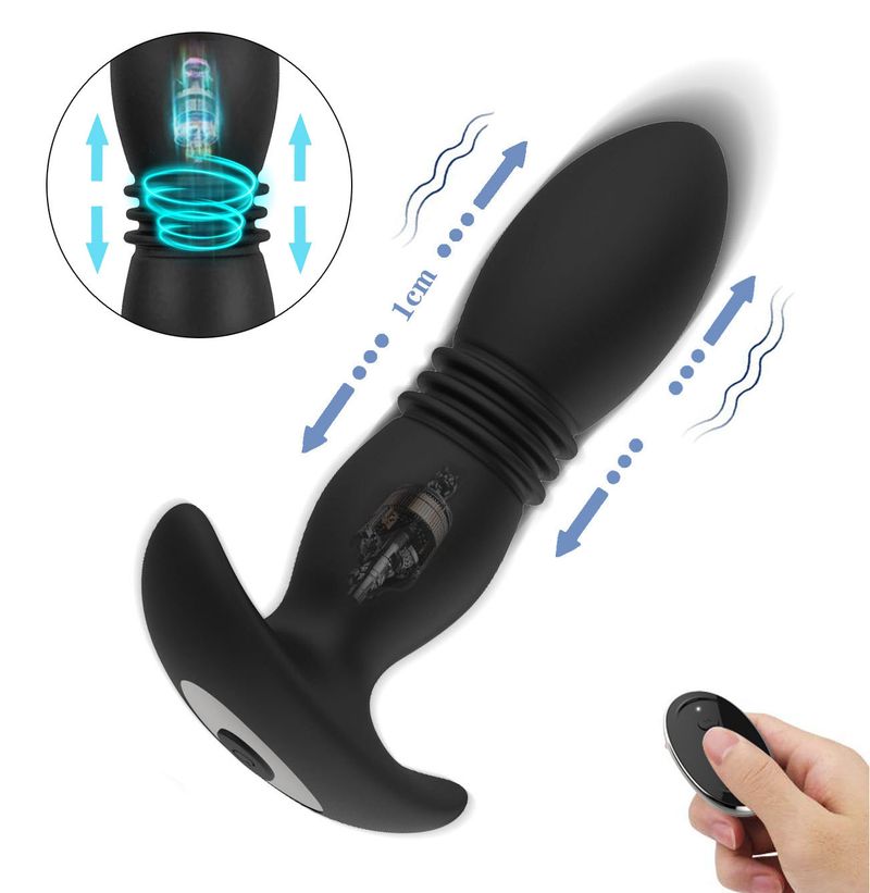 Waterdichte siliconen mannelijke prostaatmassage-anaalplugvibrator voor mannen, homoseksuele seksspeeltjes_voghion.com