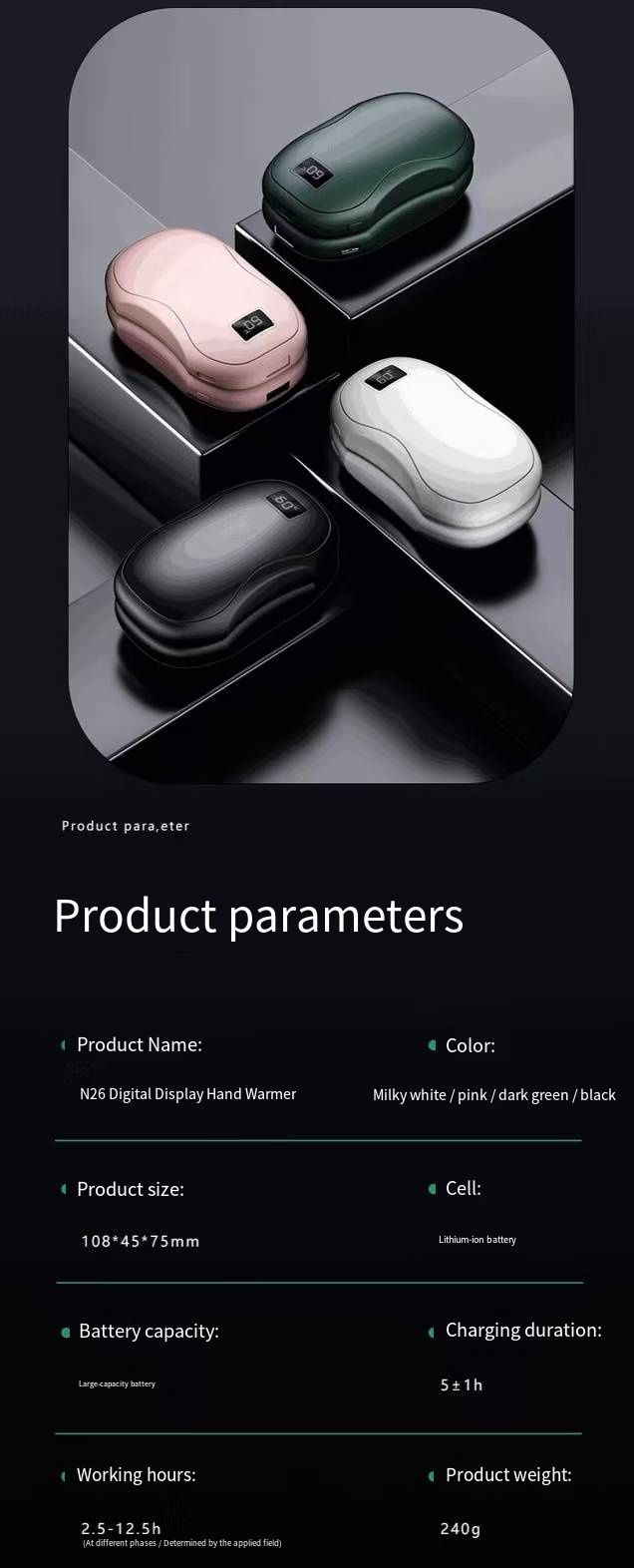 Split Magnetic Hand Warmer 5 Second Instant Heating Double Warmth When Split Winter Camping Skiing Travel Companion Power Bank Perfect Gift_voghion.com