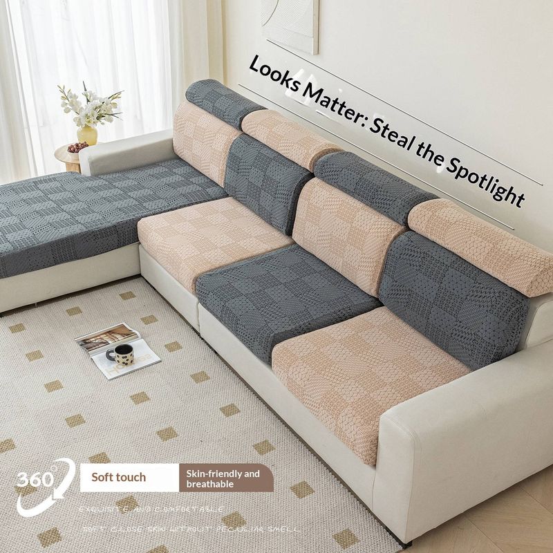 Copridivano elasticizzato – Copertura totale, tessuto in poliestere, vestibilità moderna per divano componibile, divano a due posti e poltrona (antiscivolo, lavabile in lavatrice)_voghion.com