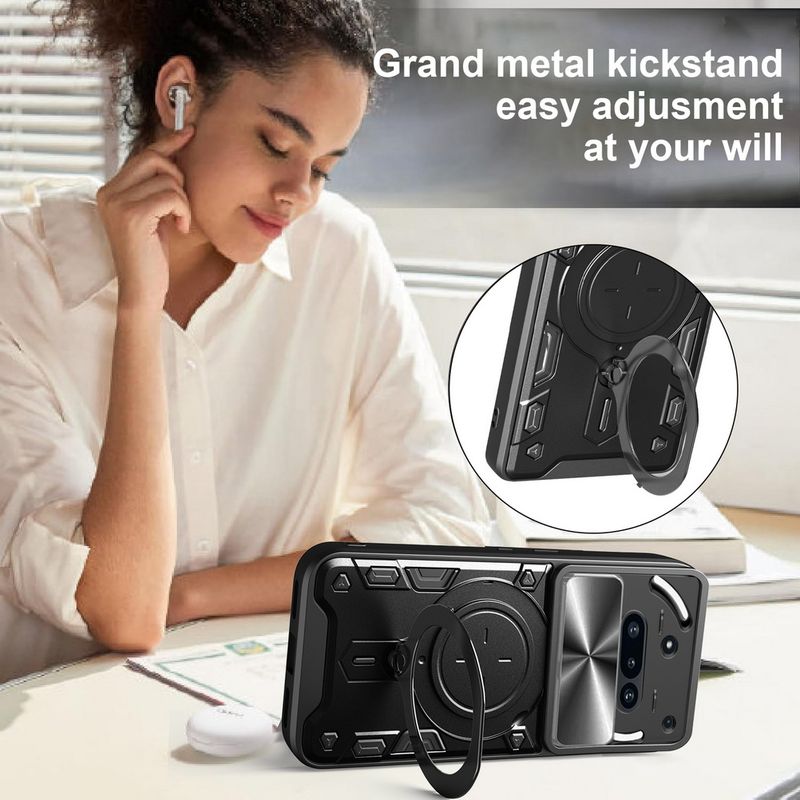 Metal Ring Magnet Car Mount Camera Protect Case For Nothing Phone (3A) Pro Nothing Phone 3A Rotating Holder Cover_voghion.com