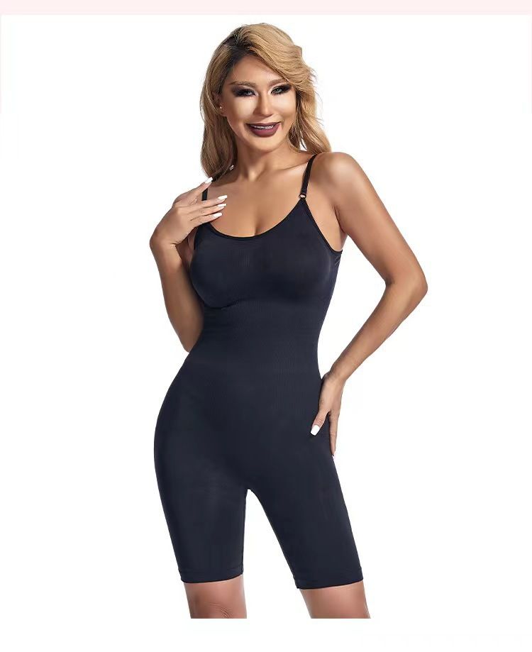 Neuer Onesie in Übergröße, nahtlos, körperbetonte Shapewear, Damenkorsett, flache Beine, postpartale Neckholder-Bodywear_voghion.com