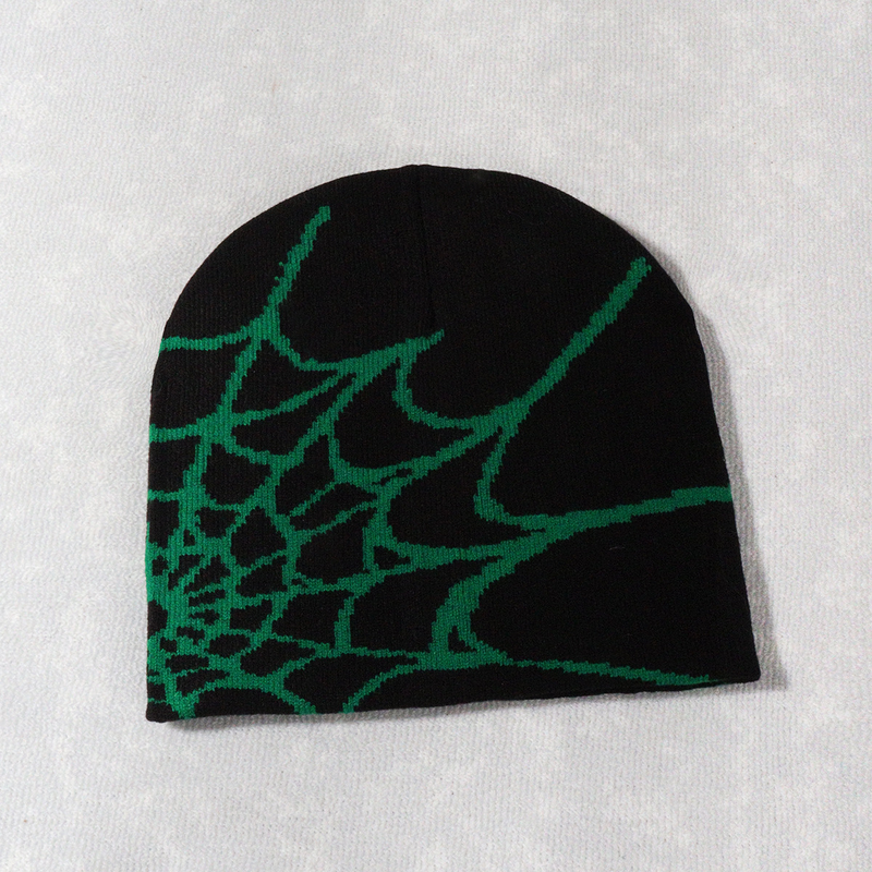 Unisex Knitted hat hat trend pullover spider web Y2K jacquard hats for men and women_voghion.com