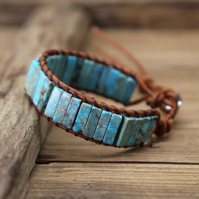 Handgefertigtes, böhmisches, kreatives Lederarmband aus Kaiserstein_voghion.com