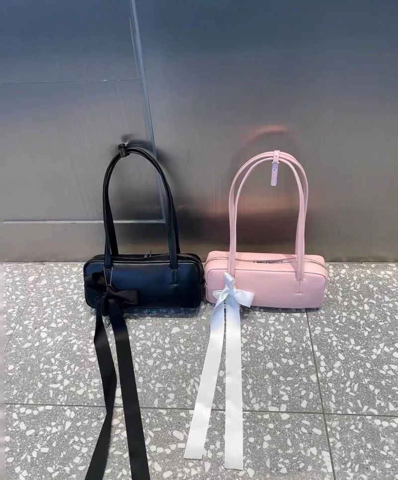 Borsa a tracolla da donna con fiocco a doppia spalla di alta qualità, alla moda, squisita e casual, Hundred_voghion.com