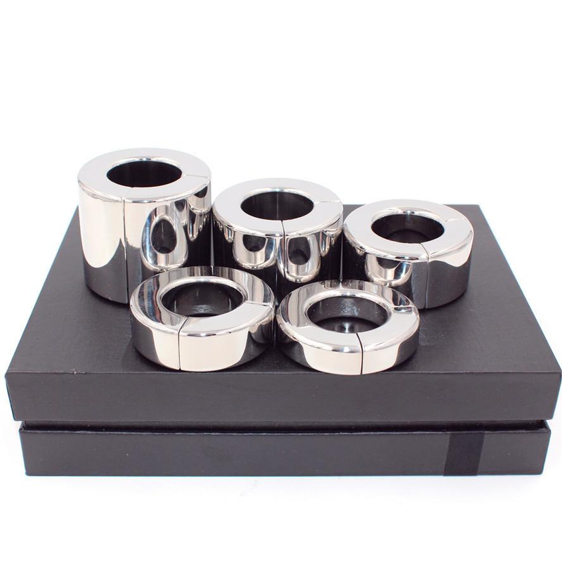Magnetische Lock Metall Hodensack Anhänger Ball Stretcher Hoden Gewicht Ring Zurückhaltung Edelstahl Sex Spielzeug Für_voghion.com
