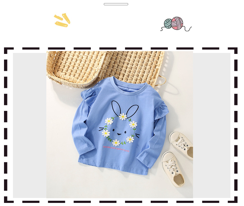 T-shirt da bambina a maniche lunghe per bambini in cartone animato per bambini, abbigliamento casual_voghion.com