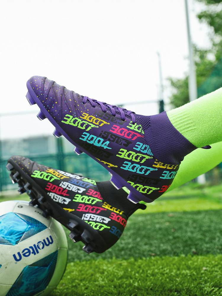 Fußballschuhe High Top Training Jugend Fußballschuhe Kinder Fußballschuhe Schwarz_voghion.com