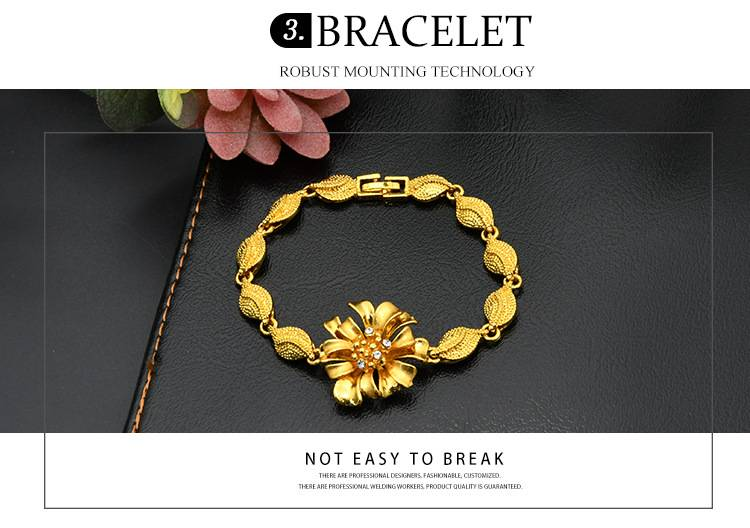 Vrouwen Ketting Oorbellen Ring Armband Sieraden Set Bloem Hanger Vergulde Luxe Sieraden Set Vrouwen Bruiloft Banket Party Versieren Gift_voghion.com