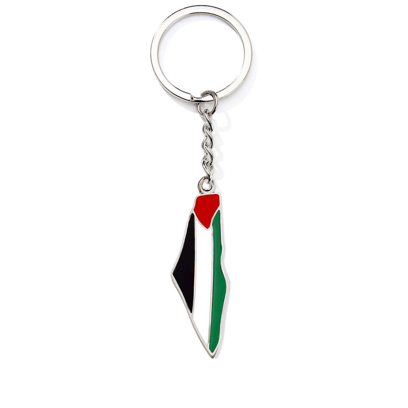 Palestine letters Palestine map flag keychain pendant decoration metal pendant accessories factory direct supply_voghion.com