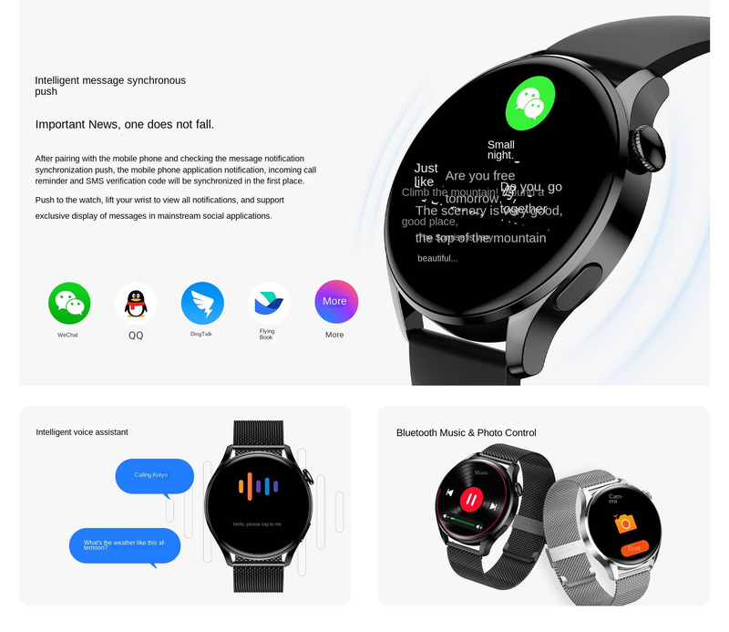 Huaqiangbei GT3Pro intelligent Bluetooth-opkaldspulsmåling med offline betalingsadgangskontrol NFC-sportsur_voghion.com