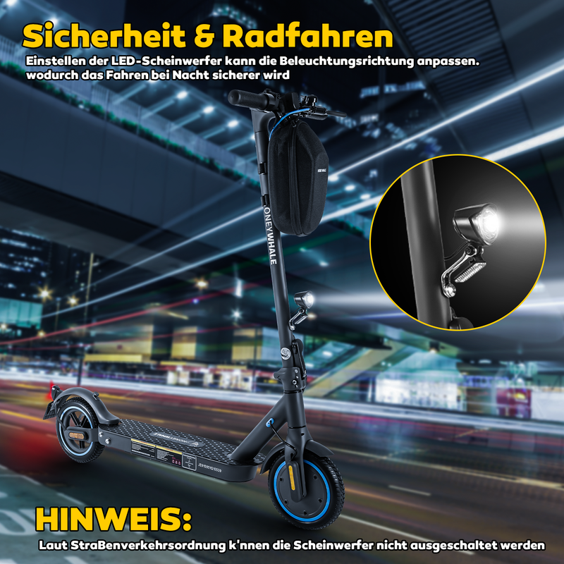 Honey Whale E9 Elektroroller mit ABE 8,5" Reifen 350W 36V 7,5Ah Akku Elektroroller Honey Whale E9 8,5", Schwarz_voghion.com