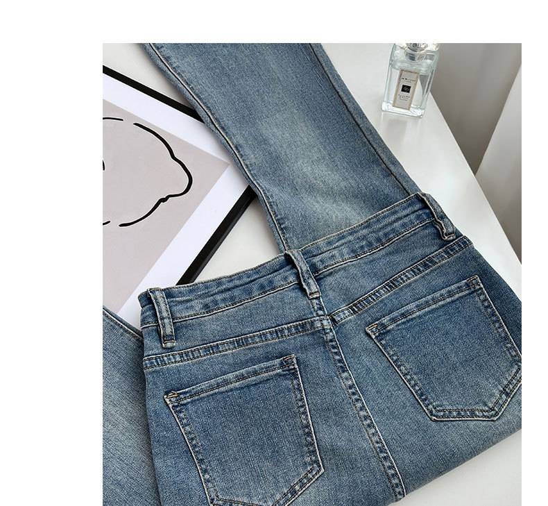 Summer New Fringe Jeans Women's Student High-waisted Elastic Slimming Bootcut Pants Vintage Thin Bell-bottom Pantsins_voghion.com
