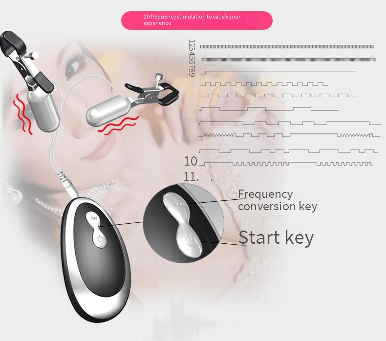 Sex Produkte Jiuba 20 Frequenz Nippel Klemme Elf Brust Massage Vibrator Spaß Doppel Schock SM_voghion.com