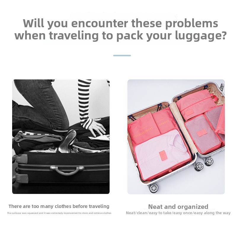 7-Piece Waterproof Travel Organizer Set - Large Capacity Packing Cubes For Clothes Shoes & Electronics (Compression Multi-Purpose Durable Foldable)_voghion.com