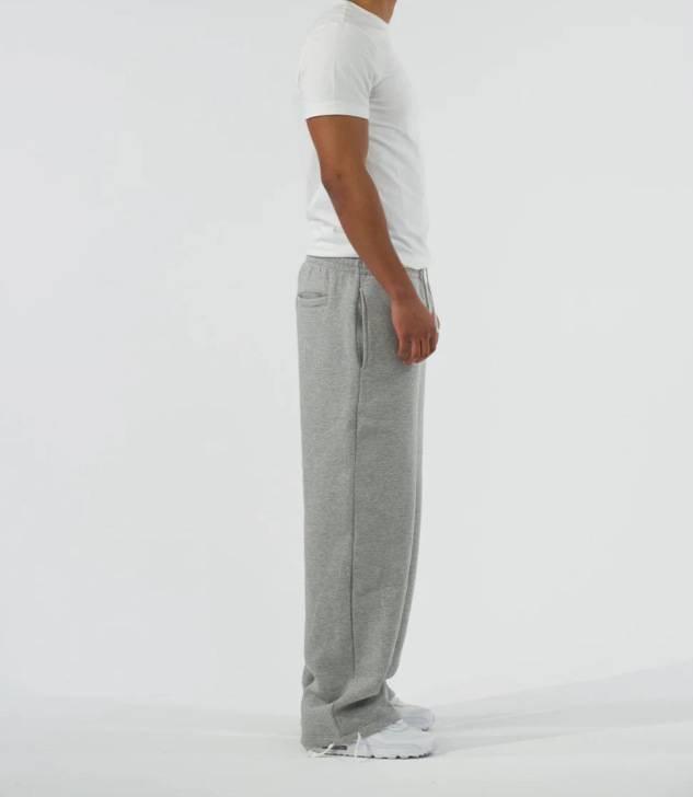 Herrenhose mit hoher Taille und geradem Bein – 95 % Baumwollmischung, Streetwear-Freizeithose (Grau/Schwarz, S-XXL)_voghion.com