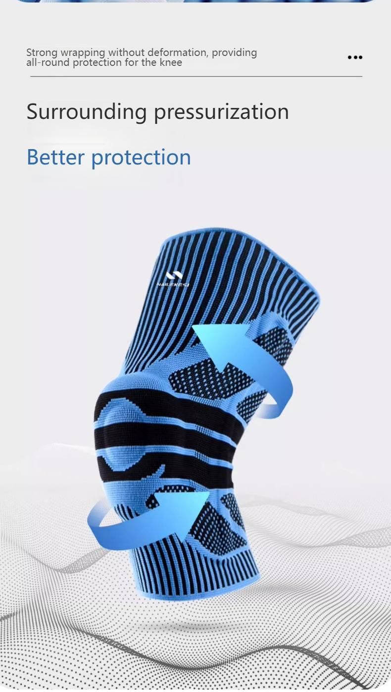 Atmungsaktive Silikon-Kniebandage mit Federunterstützung – Anti-Rutsch-Polsterung für Basketball, Wandern und Radfahren (Männer/Frauen)_voghion.com