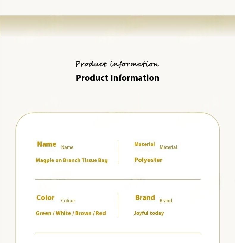 Eleganter Taschentuchbox-Bezug aus Elster- und Blütenstoff – chinesisch inspiriertes Polyester-Jacquard-Design für Wohnzimmer, Heimdekoration und Geschenk_voghion.com