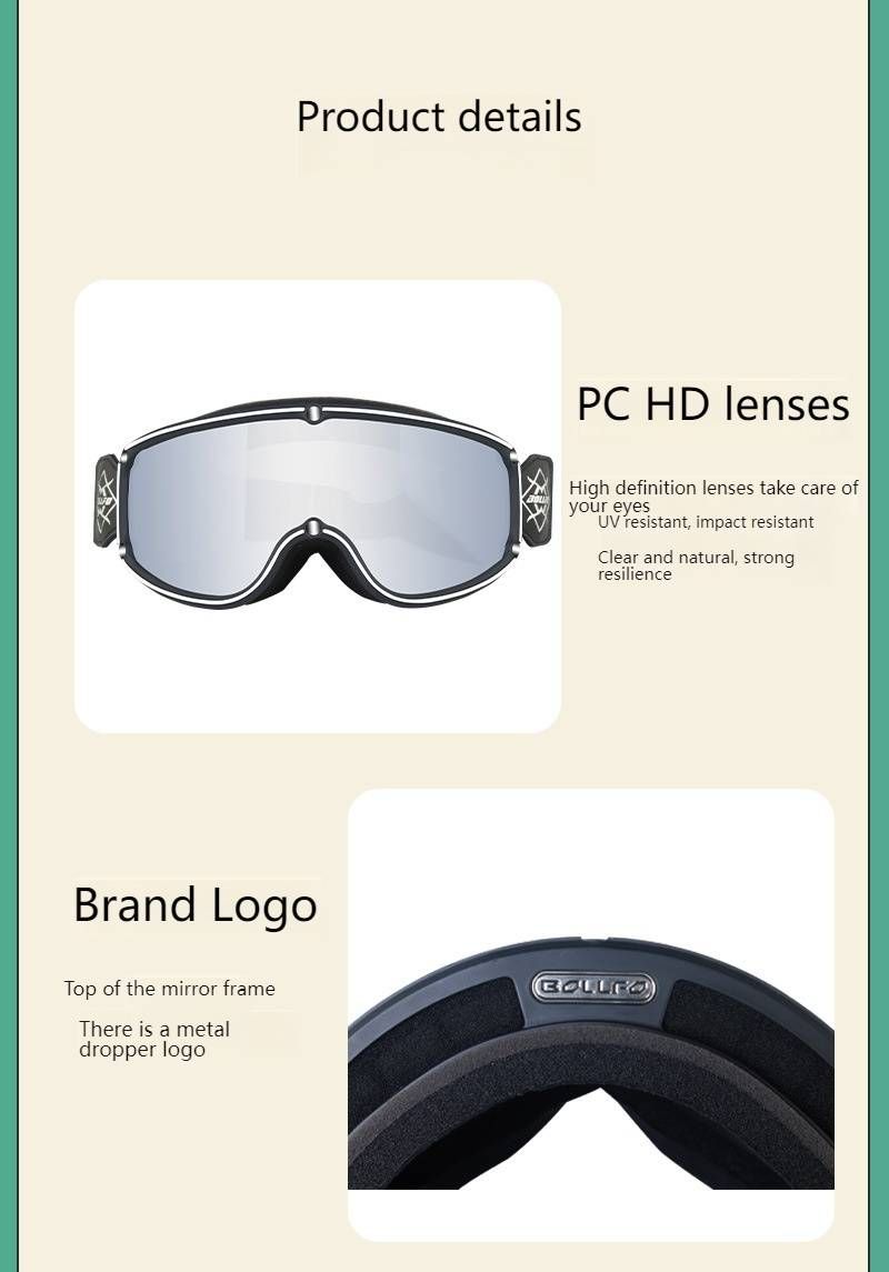 Retro Harley-Style Goggles – Motorcycle Cycling Unisex Windproof Glasses With Interchangeable Lenses (Black/White Frame, Smoke/Silver/Mirror Lenses)_voghion.com