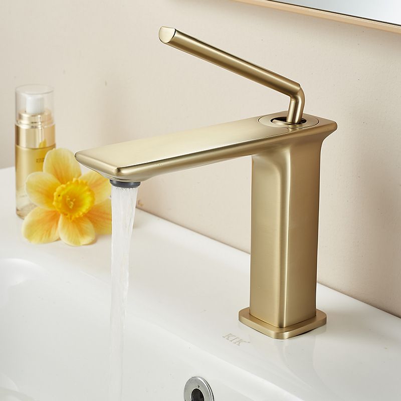 Bathtub Basin Faucet Bathroom Counter Basin Brushed Gold Hot And Cold Splash Proof Faucet_voghion.com