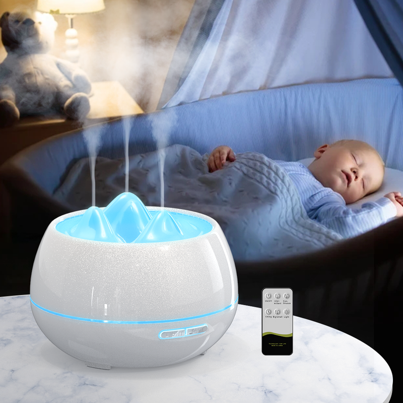 500 ml elektrischer Aromatherapie-Diffusor für ätherische Öle für zu Hause, Fernbedienung, Aroma-Luftbefeuchter, Luftreiniger mit buntem LED-Licht_voghion.com