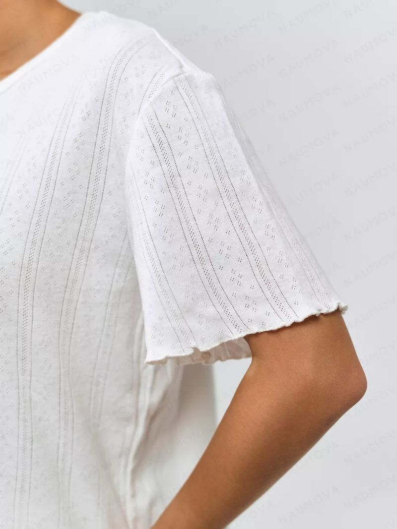 Pyjama d'été populaire pour femme, confortable, en coton, avec short à manches cinq-quarts et à pinces_voghion.com