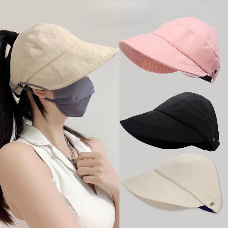 New Arrivals Outdoor Summer Wide Brim Sunhat Women Sun Hats Foldable Adjustable Beach Bucket Hat Uv Protection Visors Fisherman_voghion.com