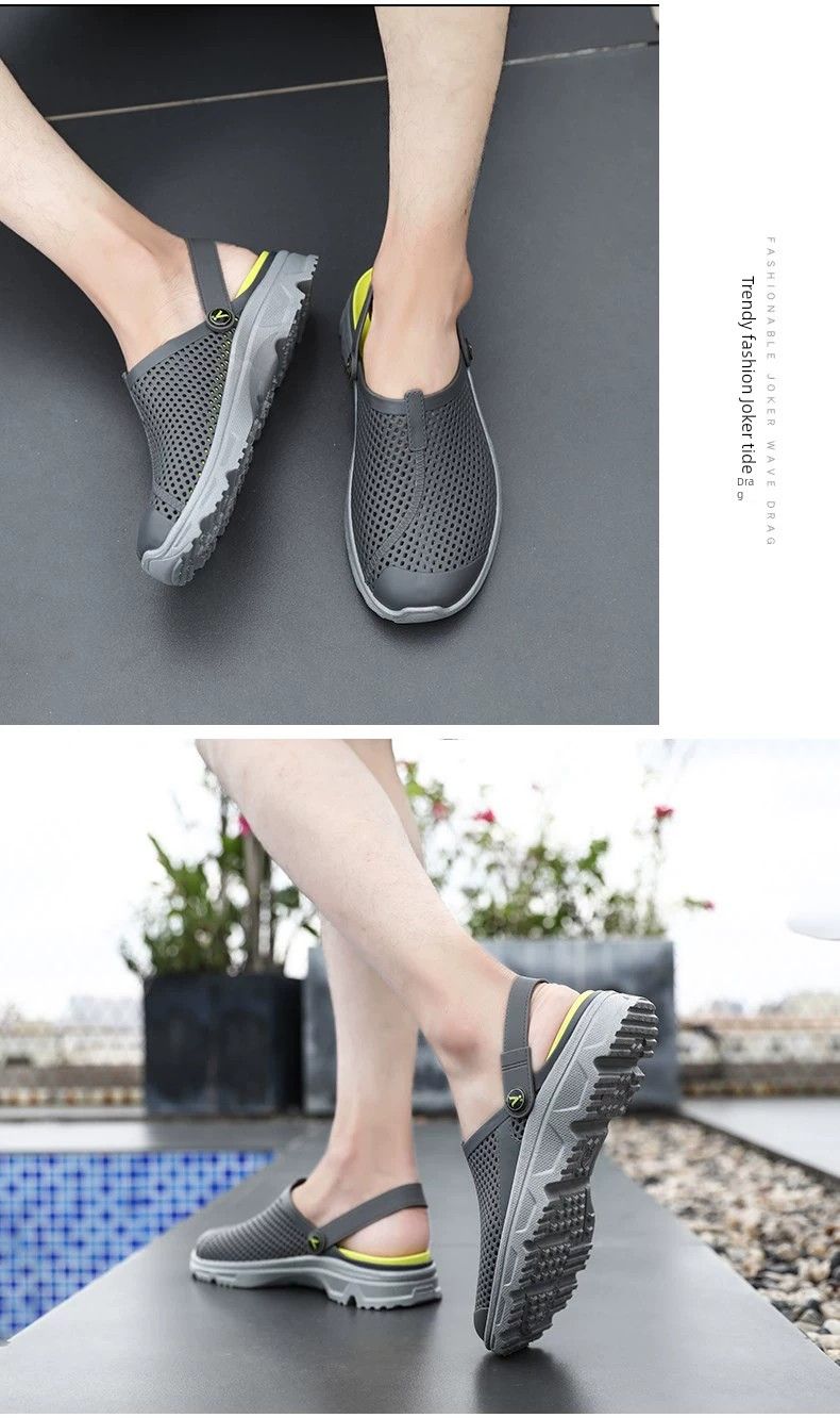 Pantofole estive da uomo alla moda antiscivolo per padre di mezza età, sandali per anziani con punta chiusa e suola spessa_voghion.com