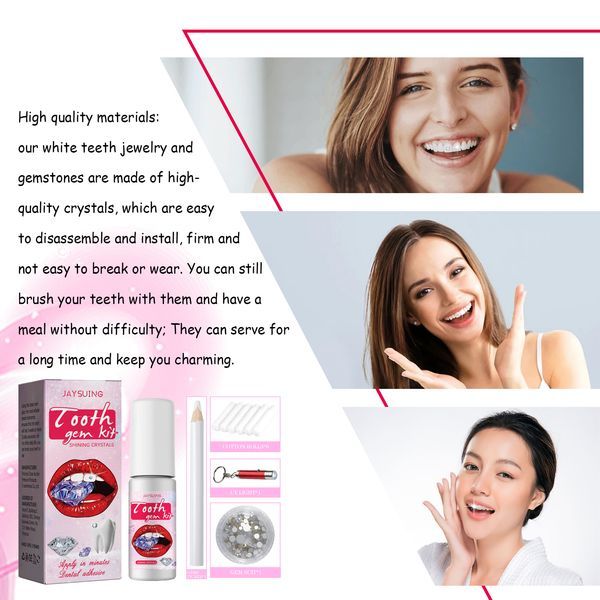Jaysuing Tooth Gem Kit, Accessories Easy To Remove And Install Crystal Dental Drill Tooth Embellish Glitter Stick_voghion.com