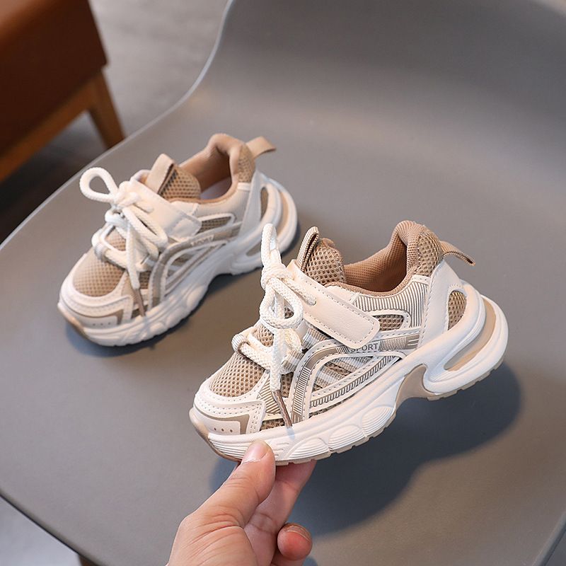 Boys' Breathable Mesh, 2025 Summer New Children's Sports Dad Shoes, Single Mesh White Shoes For Girls_voghion.com