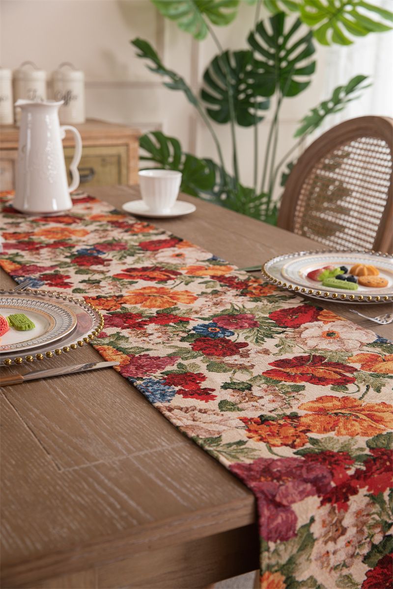 Nuovo copritavolo da caffè in stile americano con nappa in jacquard di poliestere, copriletto e copriletto_voghion.com