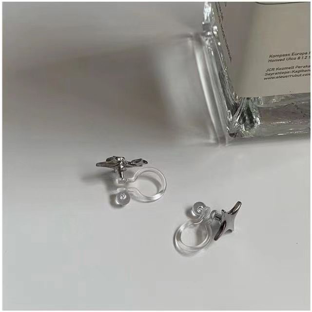Can Be Worn Without Pierced Ears Mini Four-Cornered Star Stud Earrings Ear Clips Extremely Simple Daily Commuting_voghion.com