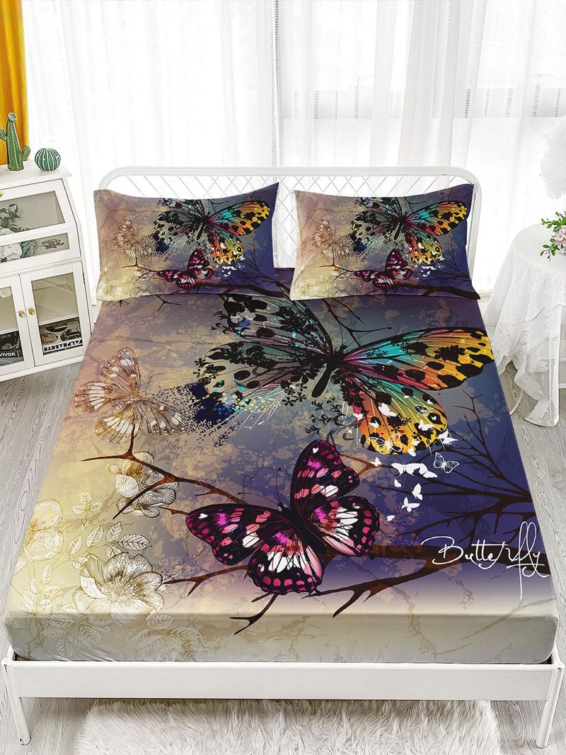 Set di lenzuola con stampa digitale, tre pezzi, motivo gatto animale_voghion.com
