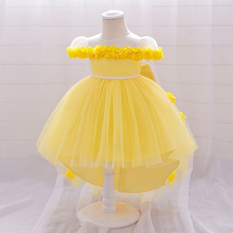 Kids' Clothing Baby Birthday Dress Children's Princess Dress With Tail Mesh Fluffy Dress_voghion.com