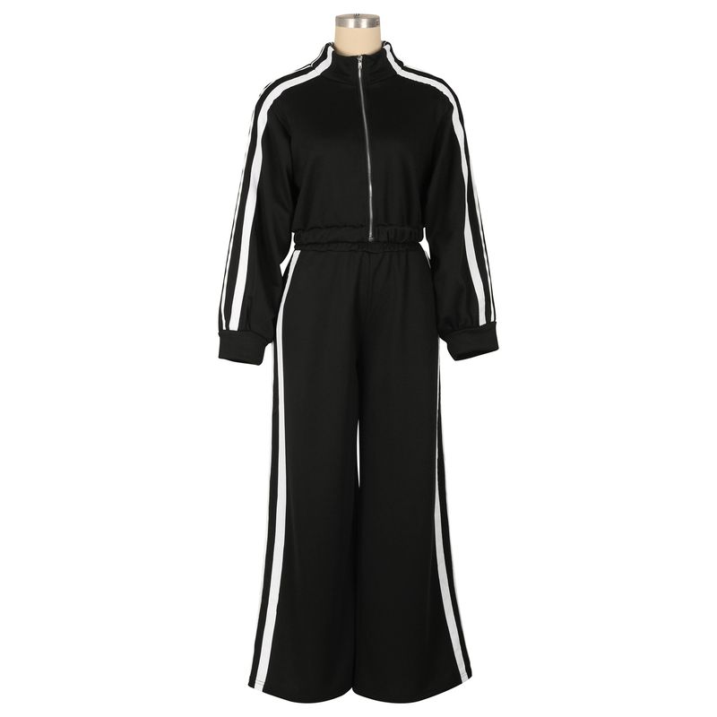 Streetwise Stripe Zip-Up Jacket & Jogger Set - Edgy Athleisure For Urban Explorers (S-XXL, Grey/Black/Red/Blue)_voghion.com